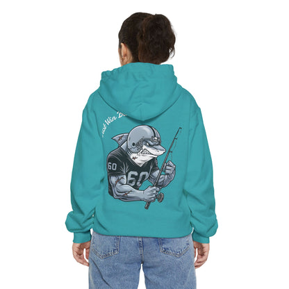 The Silver & Black Bull Shark Hoodie Tailgates Tides Series
