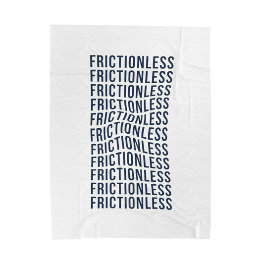Frictionless Text Print Velveteen Plush Blanket | Repeated Typography, Minimalist