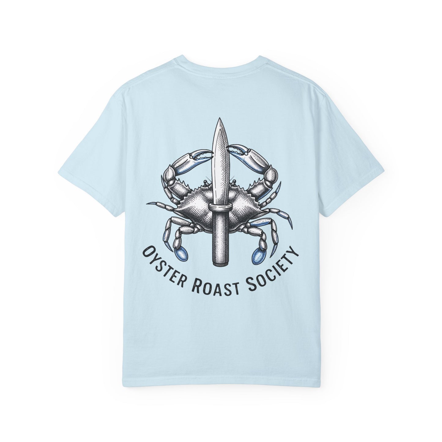 Crab Knife Logo Oyster Roast Society T-Shirt | Seafood Festival Tee