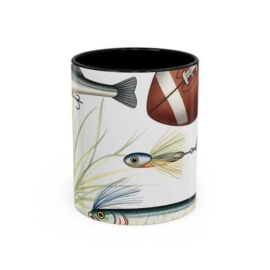 Fishing Lures Pattern Accent Coffee Mug | 11oz 15oz