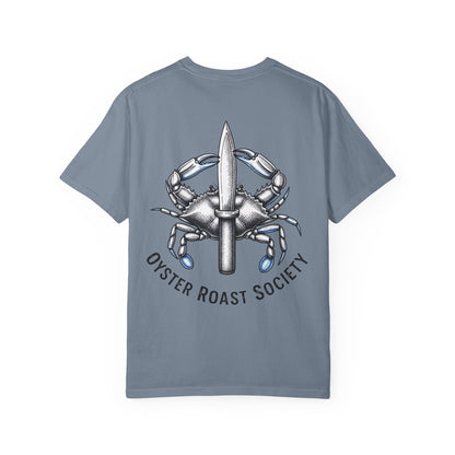 Crab Knife Logo Oyster Roast Society T-Shirt | Seafood Festival Tee