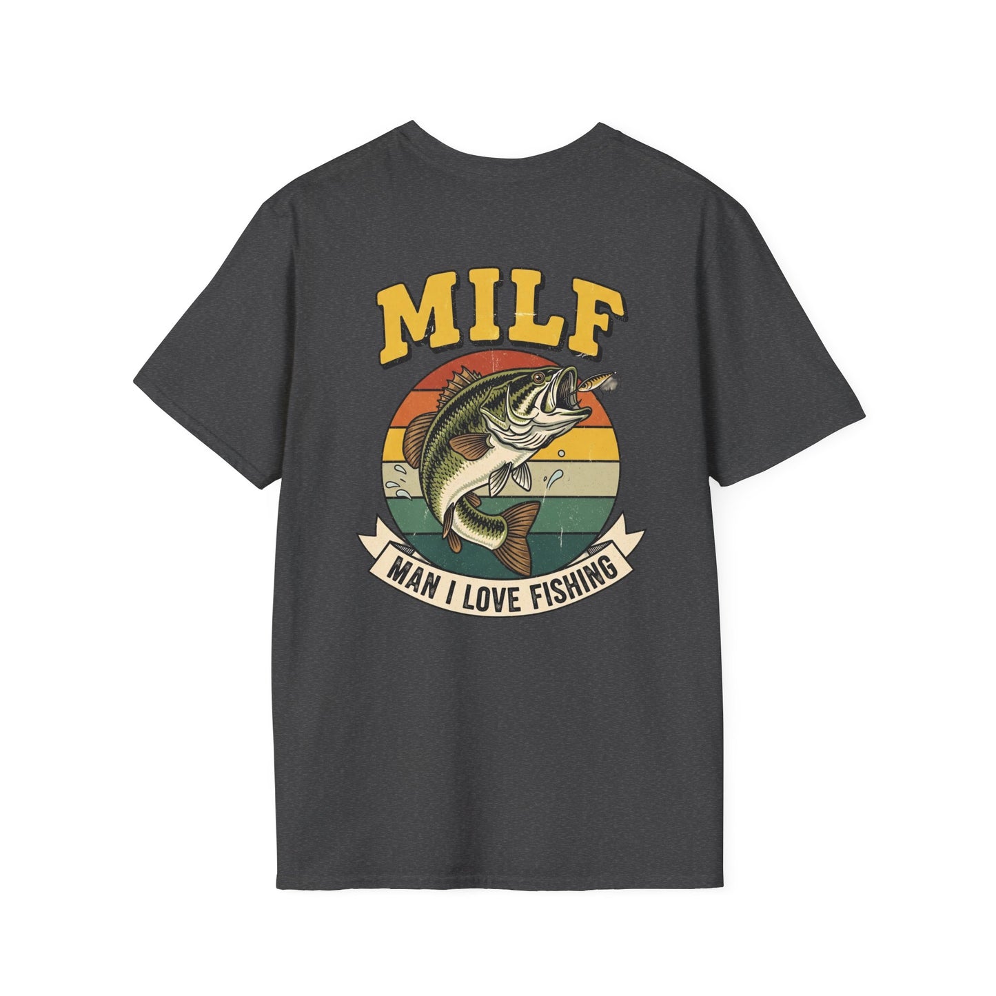 MILF Man I Love Fishing T-Shirt | Bass Retro Sunset Fishing Design