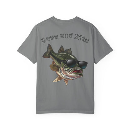 Funny Bass Fishing Shirt - 90s Laser Background School Picture - Retro Meme Tee - Cool Fish Sunglasses - Comfort Colors Humor Gift