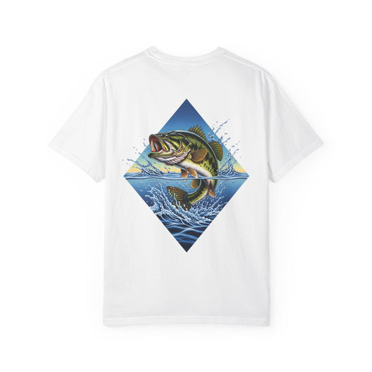 Vintage 70s Airbrush Fishing Shirt - Retro Bass Diamond Graphic - Custom Van Art Style - Old School Angler Tee - Comfort Colors 1717