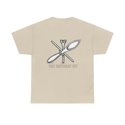 Frictionless Lab Tools Tee | crossed pipette and spoon science graphic