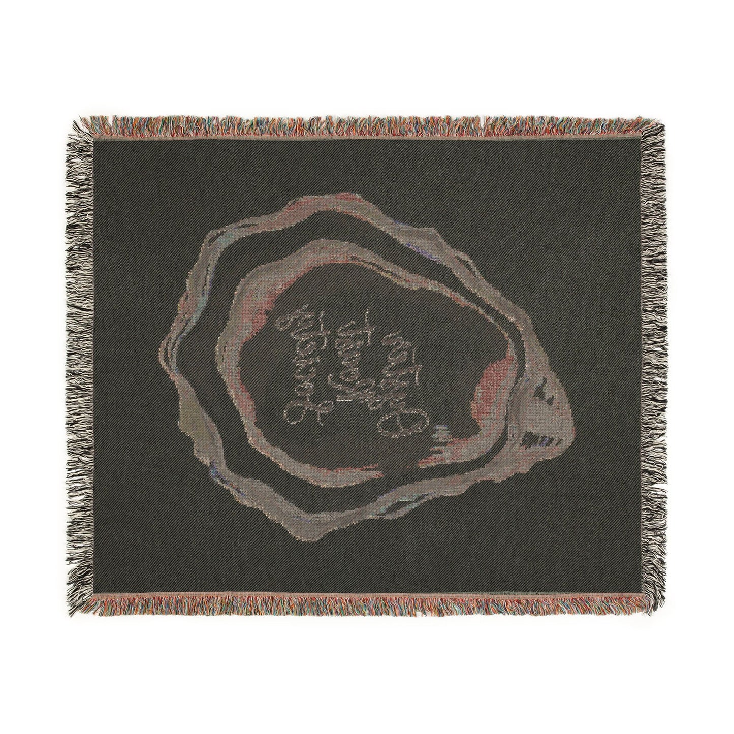 Blue Agate Slice Woven Blanket | Geode Stone Throw, Coastal Home Decor