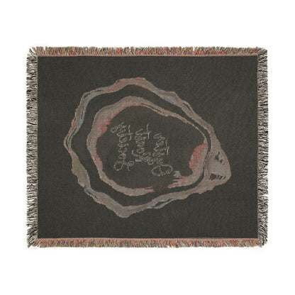 Blue Agate Slice Woven Blanket | Geode Stone Throw, Coastal Home Decor