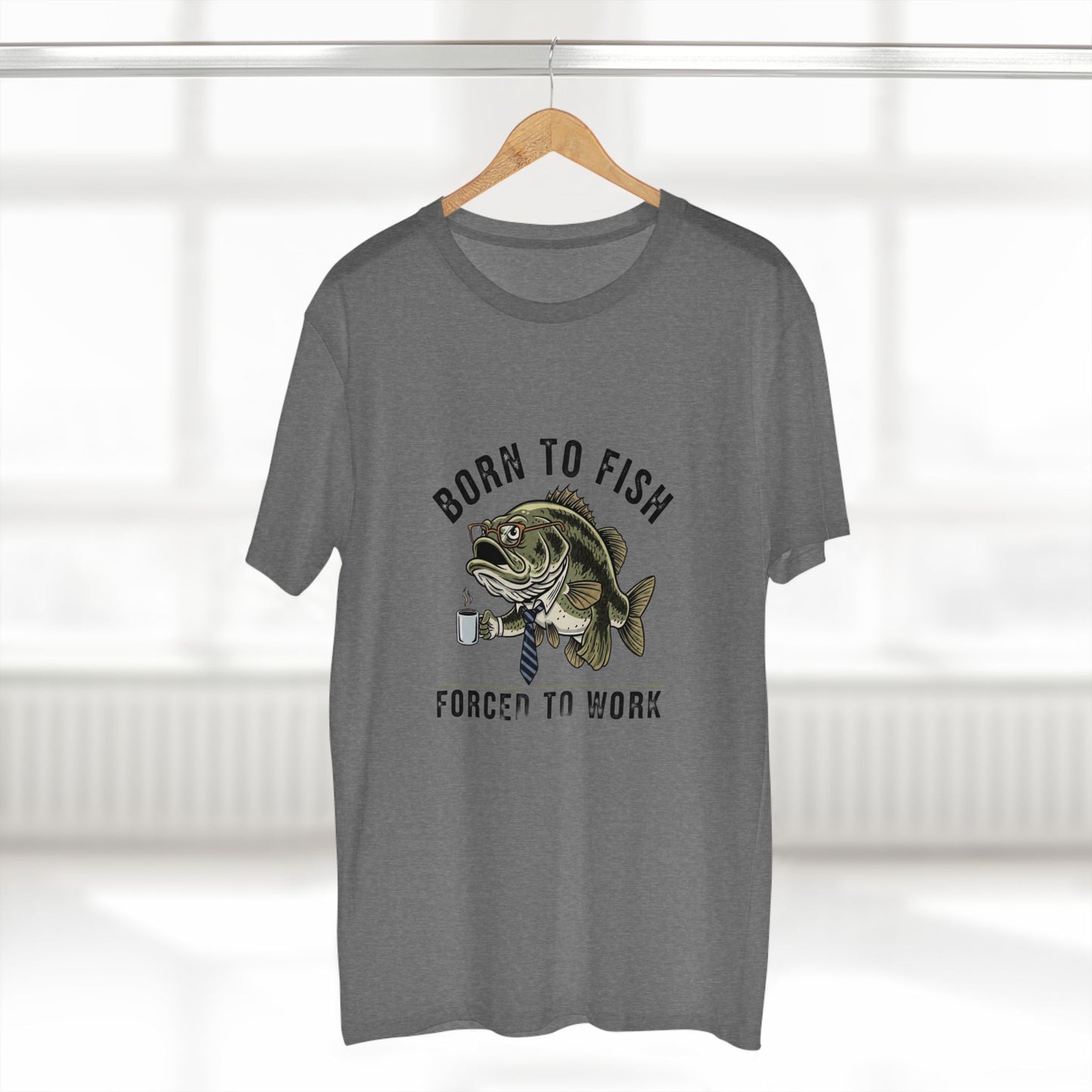 Born to Fish Forced to Work Tee | Fishing Bass Graphic T-Shirt