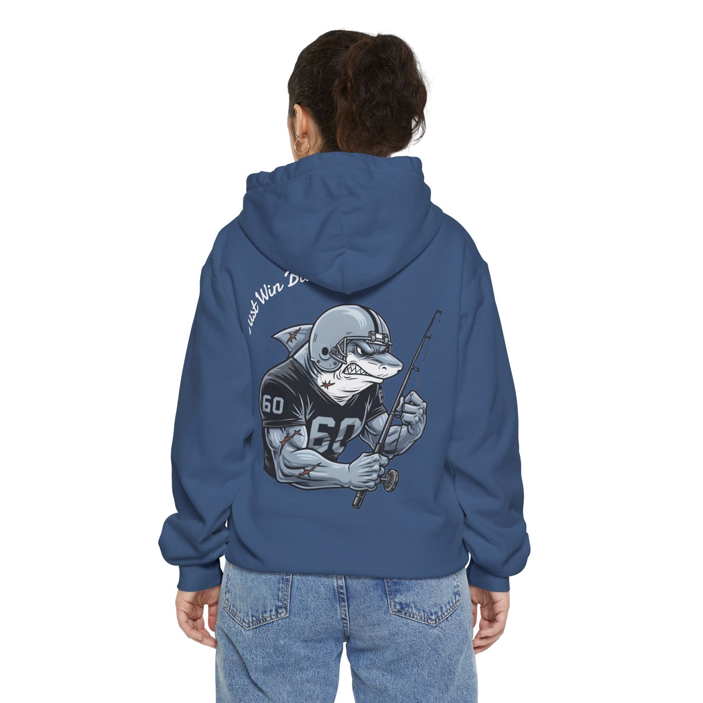 The Silver & Black Bull Shark Hoodie Tailgates Tides Series