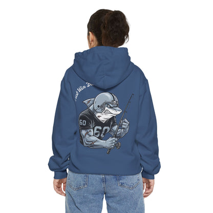 The Silver & Black Bull Shark Hoodie Tailgates Tides Series