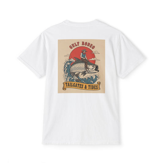 Tailgates and Tides Shirt, Coastal Cowboy Tee, Tarpon Rodeo Graphic, Western Fishing Shirt, Vintage Poster Art, Comfort Colors