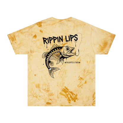 Rippin Lips Shirt, Skeleton Fish Tee, Aggressive Fishing Graphic, Tailgates and Tides, Funny Bass Fishing, Grunge Angler Gift, Comfort Colors 1717