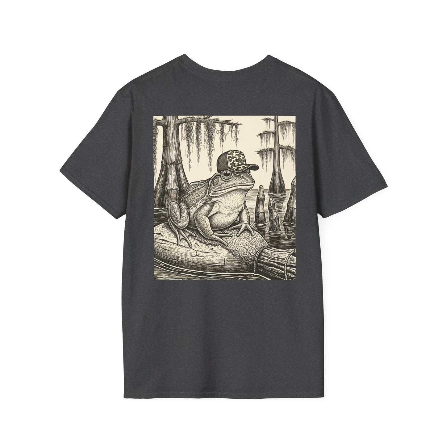 Swamp King Bullfrog Tee, Southern Toad Graphic, Duck Hunting Humor, Camo Frog Shirt, Lowcountry Marsh Apparel