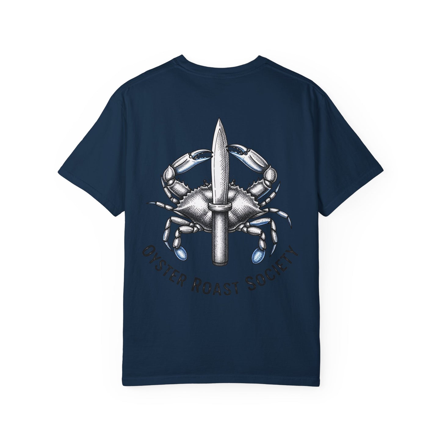 Crab Knife Logo Oyster Roast Society T-Shirt | Seafood Festival Tee