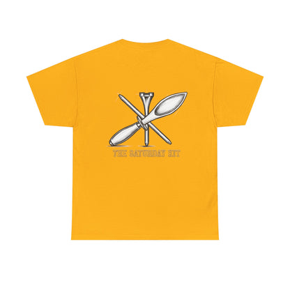 Frictionless Lab Tools Tee | crossed pipette and spoon science graphic