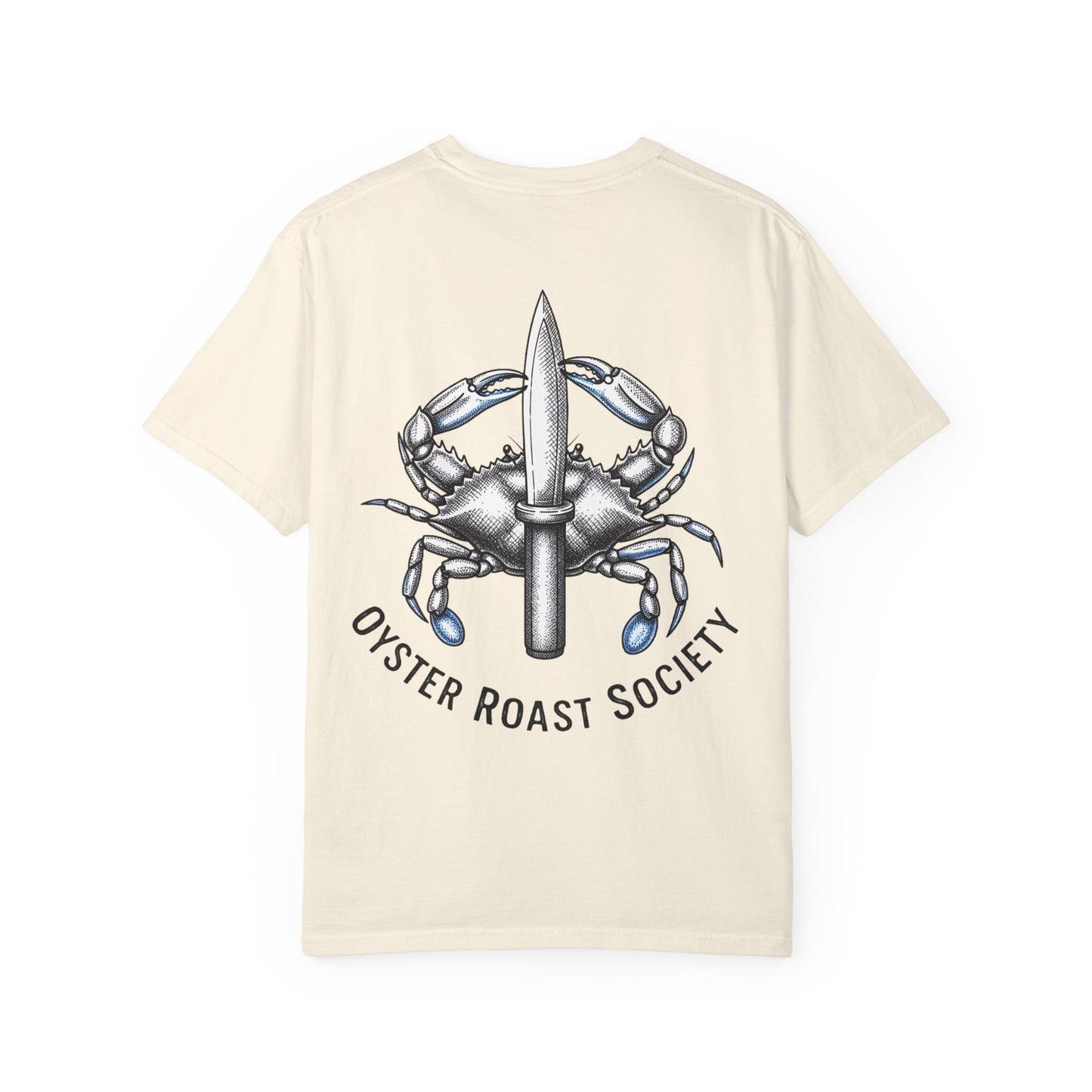 Crab Knife Logo Oyster Roast Society T-Shirt | Seafood Festival Tee