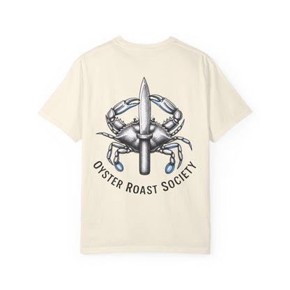 Crab Knife Logo Oyster Roast Society T-Shirt | Seafood Festival Tee
