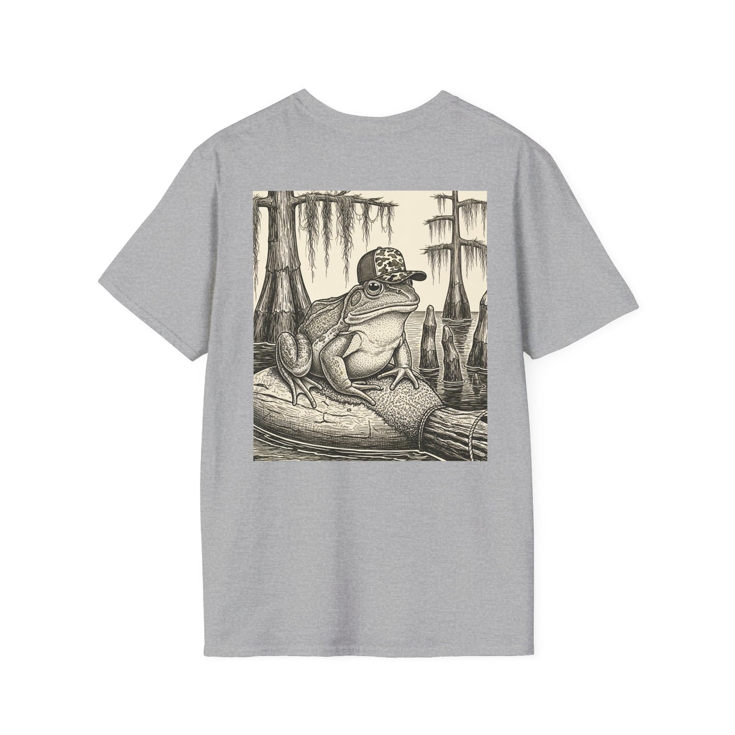 Swamp King Bullfrog Tee, Southern Toad Graphic, Duck Hunting Humor, Camo Frog Shirt, Lowcountry Marsh Apparel