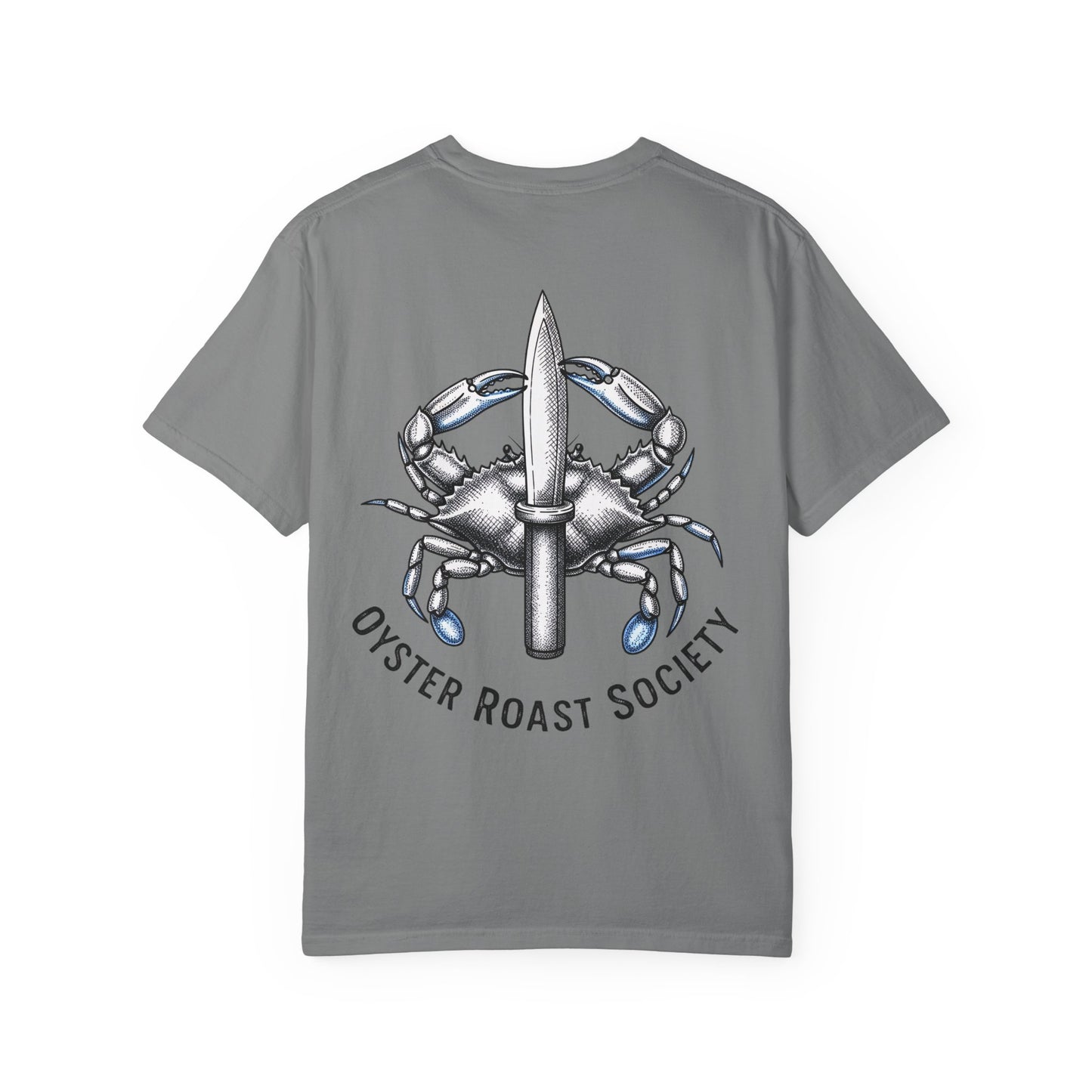 Crab Knife Logo Oyster Roast Society T-Shirt | Seafood Festival Tee