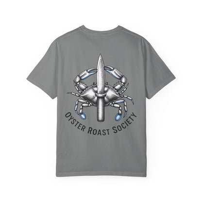 Crab Knife Logo Oyster Roast Society T-Shirt | Seafood Festival Tee