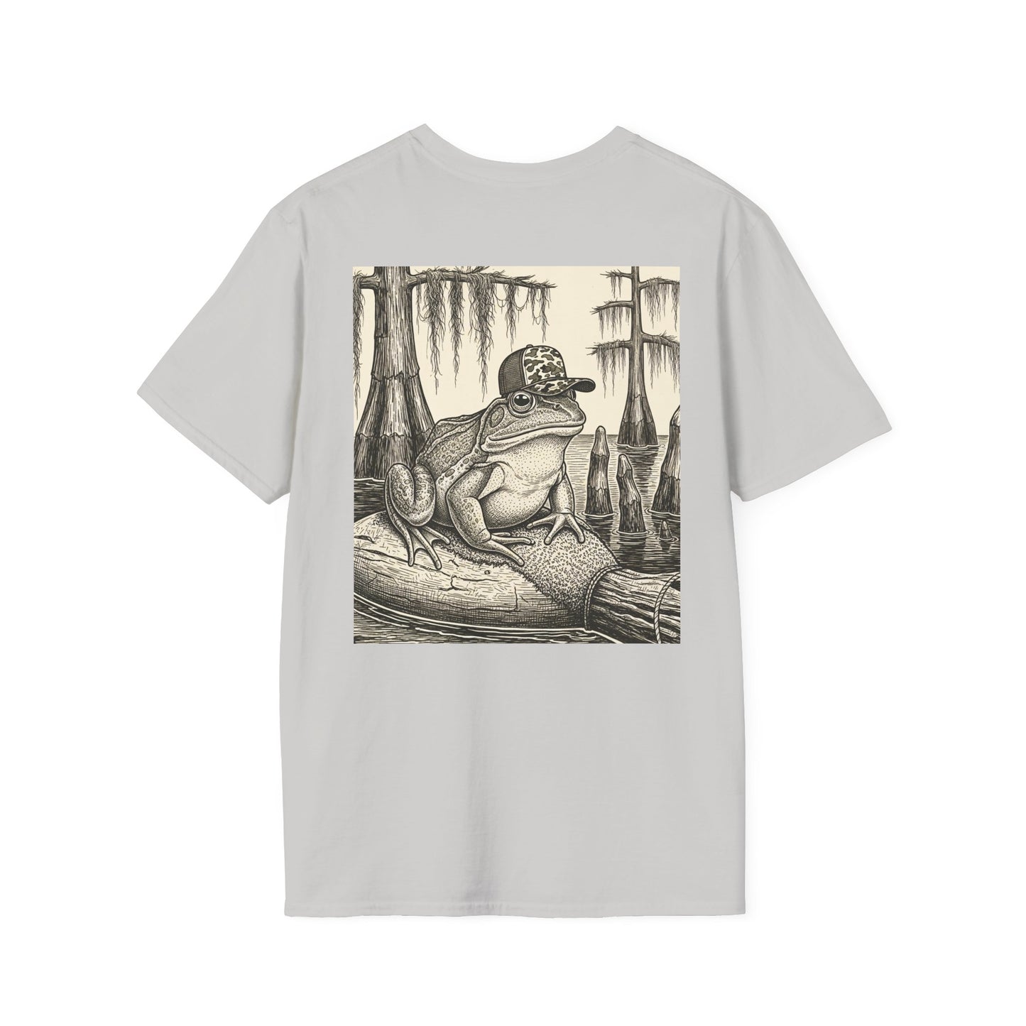 Swamp King Bullfrog Tee, Southern Toad Graphic, Duck Hunting Humor, Camo Frog Shirt, Lowcountry Marsh Apparel