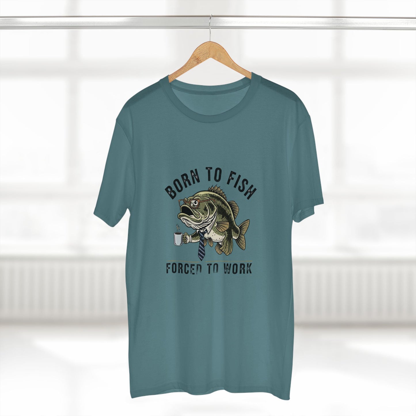 Born to Fish Forced to Work Tee | Fishing Bass Graphic T-Shirt