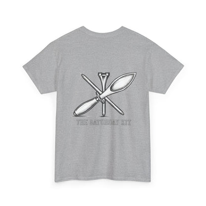 Frictionless Lab Tools Tee | crossed pipette and spoon science graphic