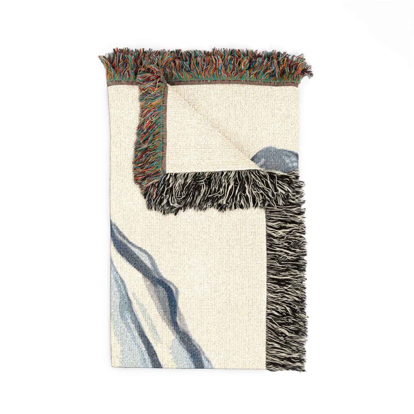 Blue Agate Slice Woven Blanket | Geode Stone Throw, Coastal Home Decor