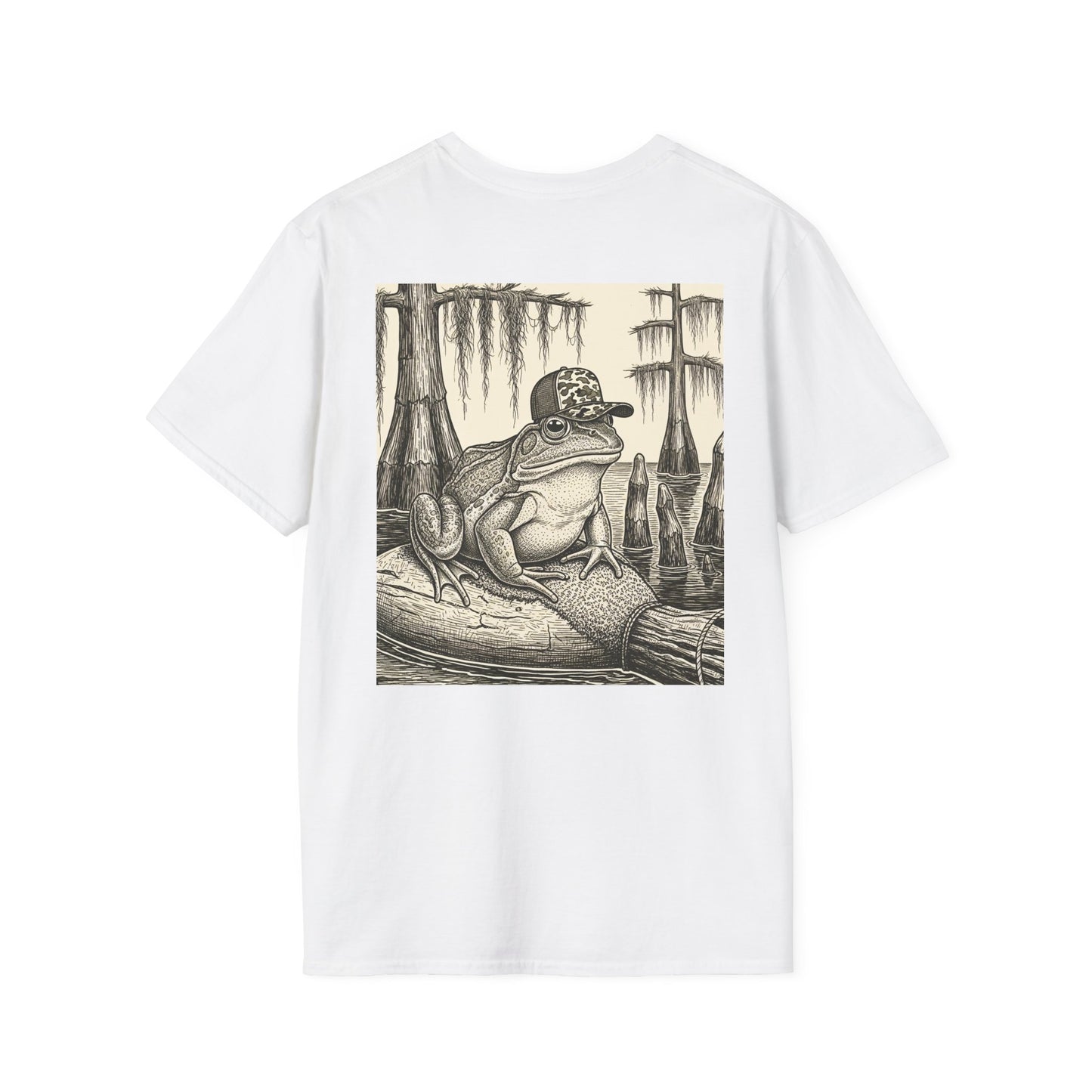 Swamp King Bullfrog Tee, Southern Toad Graphic, Duck Hunting Humor, Camo Frog Shirt, Lowcountry Marsh Apparel