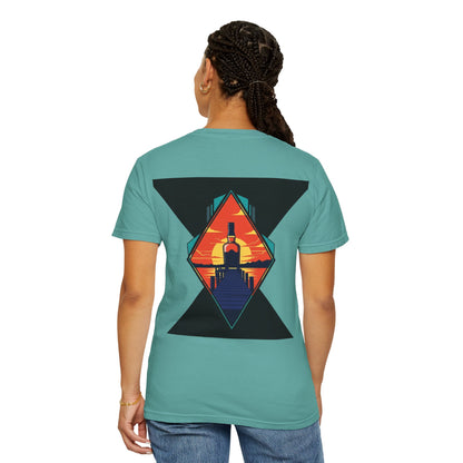 Sunset Lighthouse Graphic T-Shirt — Coastal Vintage Beach Vibe