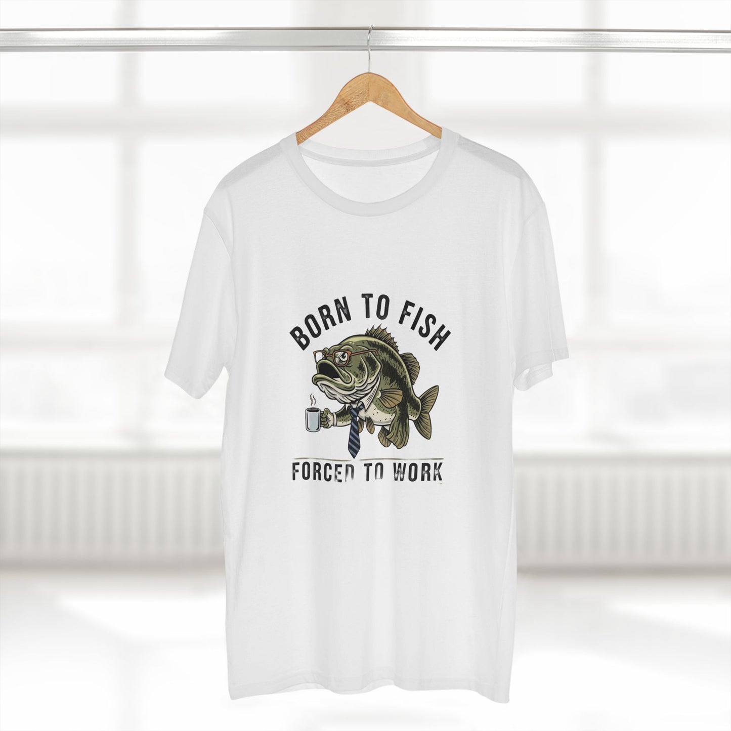 Born to Fish Forced to Work Tee | Fishing Bass Graphic T-Shirt