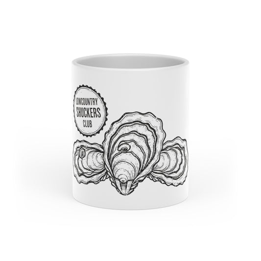 Oyster Sketch Heart-Shaped Mug | Longcountry Shuckers Club