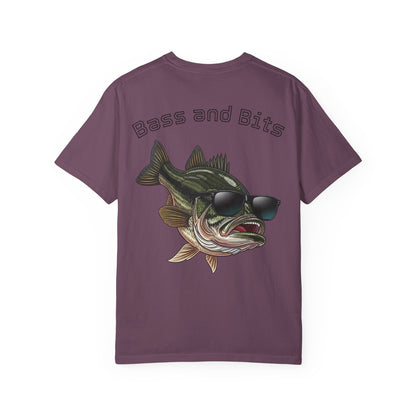 Funny Bass Fishing Shirt - 90s Laser Background School Picture - Retro Meme Tee - Cool Fish Sunglasses - Comfort Colors Humor Gift