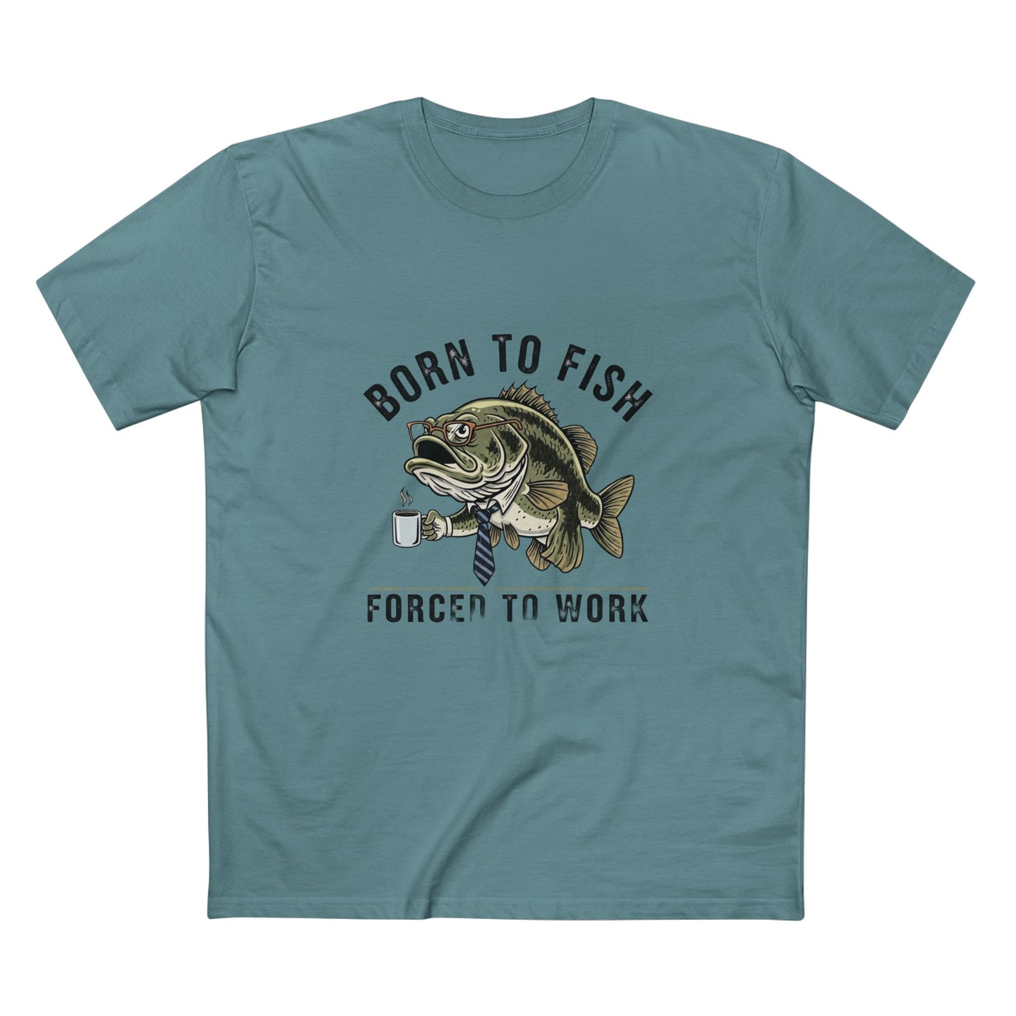 Born to Fish Forced to Work Tee | Fishing Bass Graphic T-Shirt