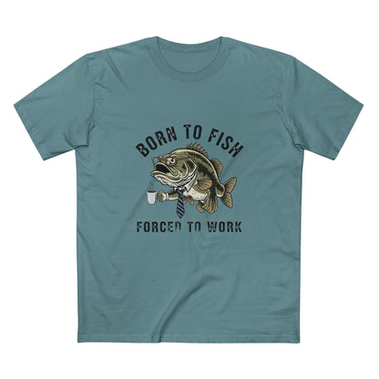 Born to Fish Forced to Work Tee | Fishing Bass Graphic T-Shirt