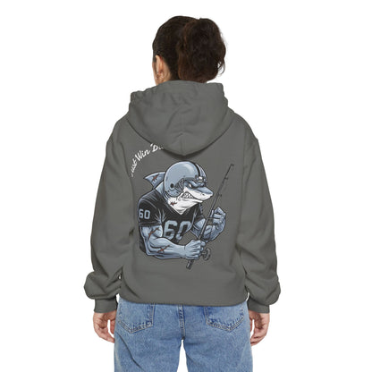 The Silver & Black Bull Shark Hoodie Tailgates Tides Series
