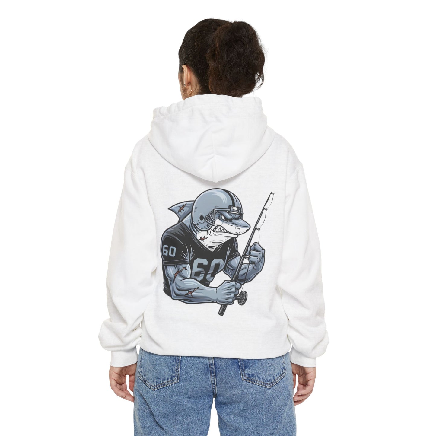 The Silver & Black Bull Shark Hoodie Tailgates Tides Series