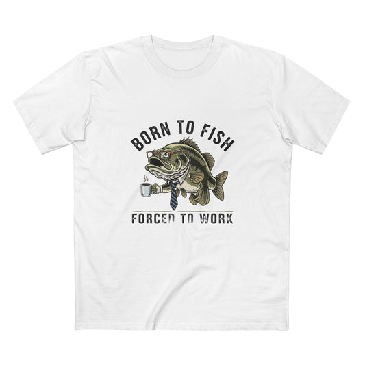 Born to Fish Forced to Work Tee | Fishing Bass Graphic T-Shirt