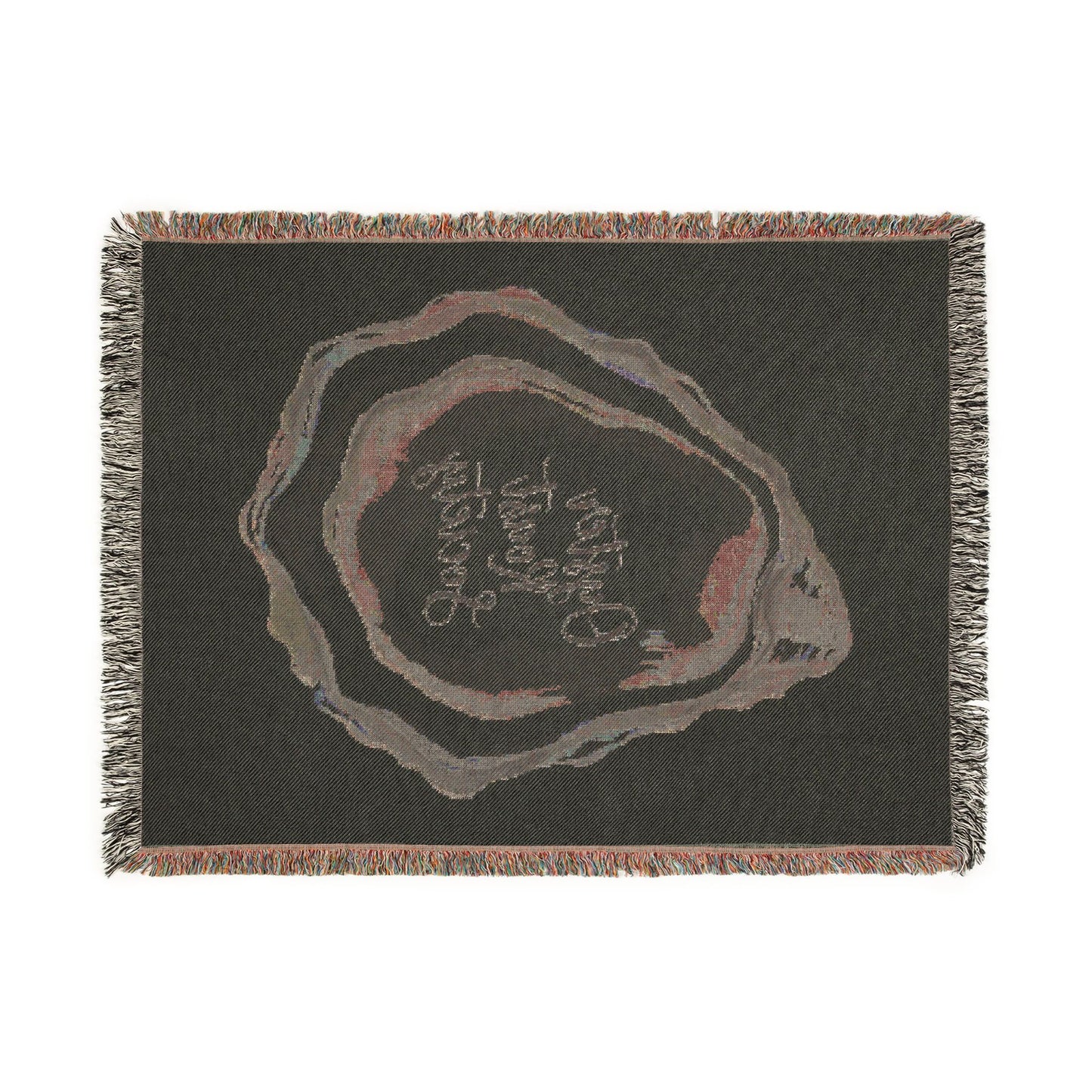 Blue Agate Slice Woven Blanket | Geode Stone Throw, Coastal Home Decor