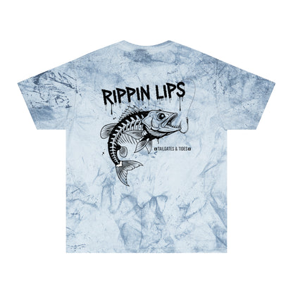 Rippin Lips Shirt, Skeleton Fish Tee, Aggressive Fishing Graphic, Tailgates and Tides, Funny Bass Fishing, Grunge Angler Gift, Comfort Colors 1717