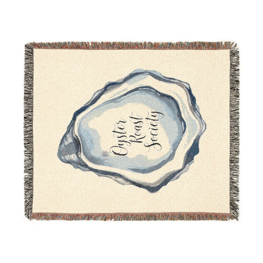 Blue Agate Slice Woven Blanket | Geode Stone Throw, Coastal Home Decor