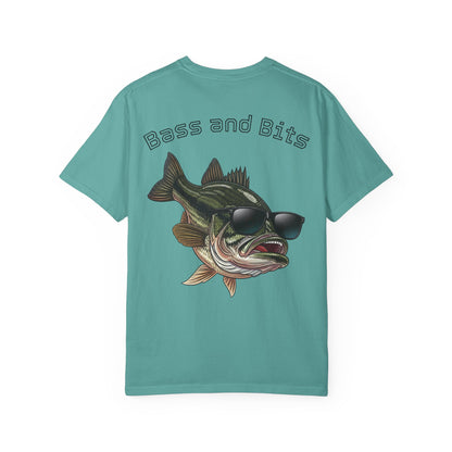 Funny Bass Fishing Shirt - 90s Laser Background School Picture - Retro Meme Tee - Cool Fish Sunglasses - Comfort Colors Humor Gift