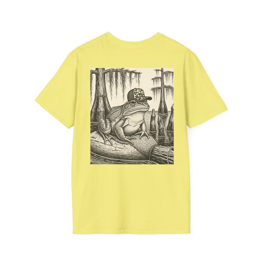 Swamp King Bullfrog Tee, Southern Toad Graphic, Duck Hunting Humor, Camo Frog Shirt, Lowcountry Marsh Apparel