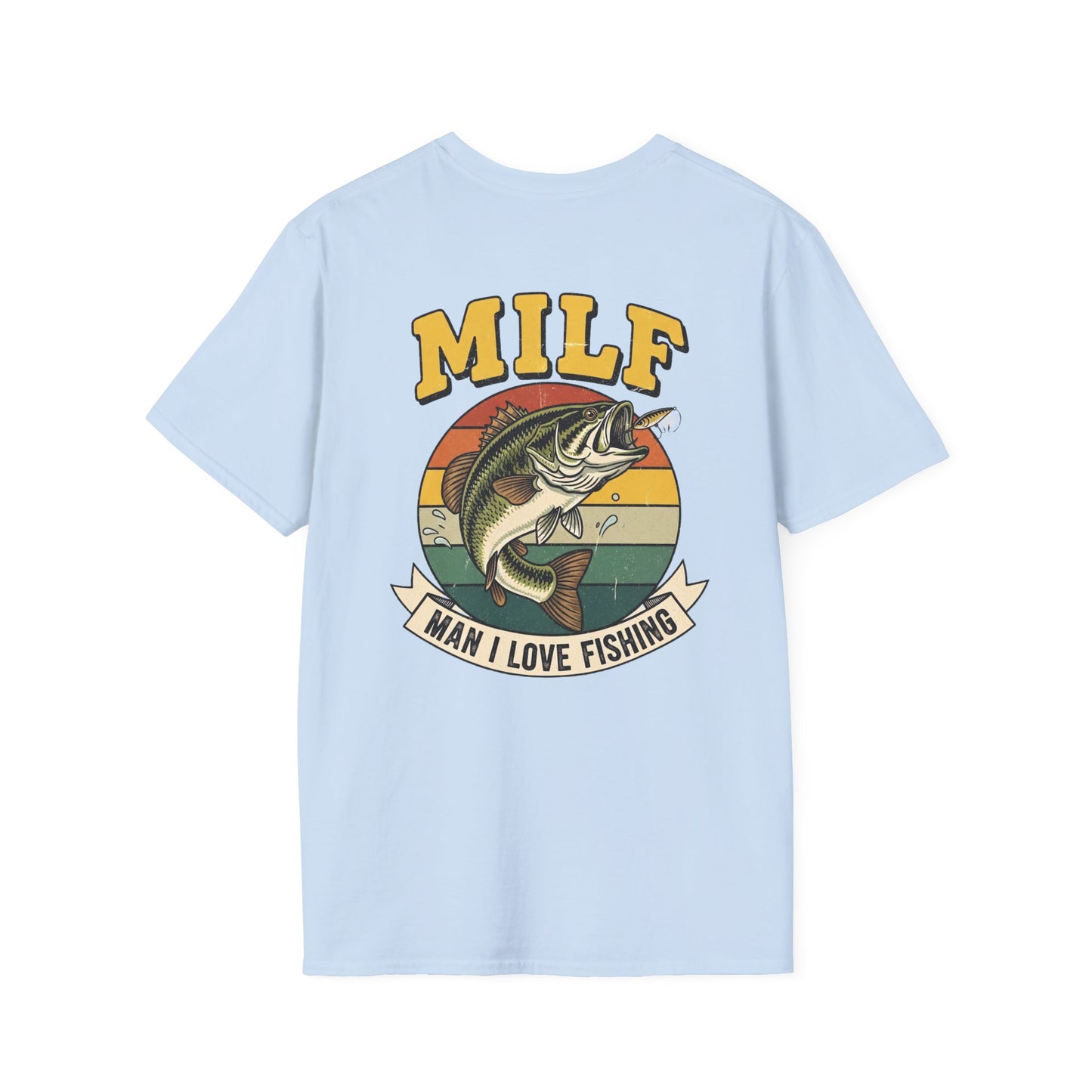 MILF Man I Love Fishing T-Shirt | Bass Retro Sunset Fishing Design