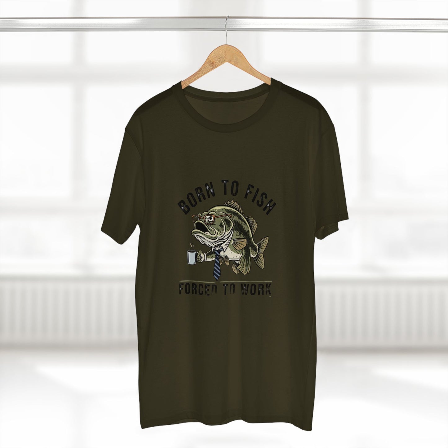 Born to Fish Forced to Work Tee | Fishing Bass Graphic T-Shirt