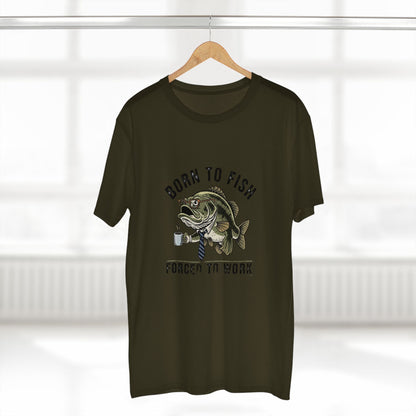 Born to Fish Forced to Work Tee | Fishing Bass Graphic T-Shirt