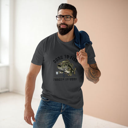Born to Fish Forced to Work Tee | Fishing Bass Graphic T-Shirt