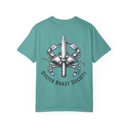 Crab Knife Logo Oyster Roast Society T-Shirt | Seafood Festival Tee
