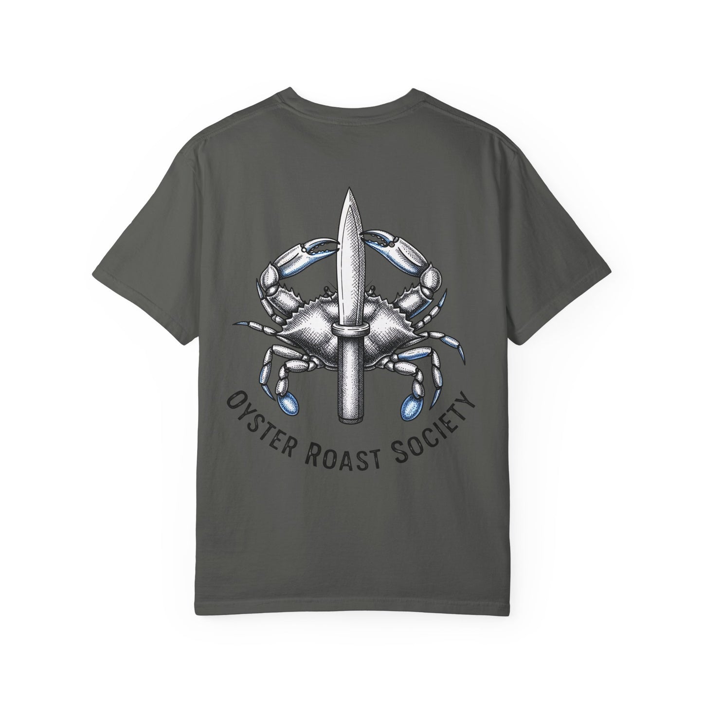 Crab Knife Logo Oyster Roast Society T-Shirt | Seafood Festival Tee