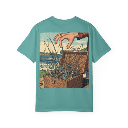 Treasure Chest Fishing T-shirt | Vintage Angler Ocean Rods Graphic | Funny Fishing Shirt